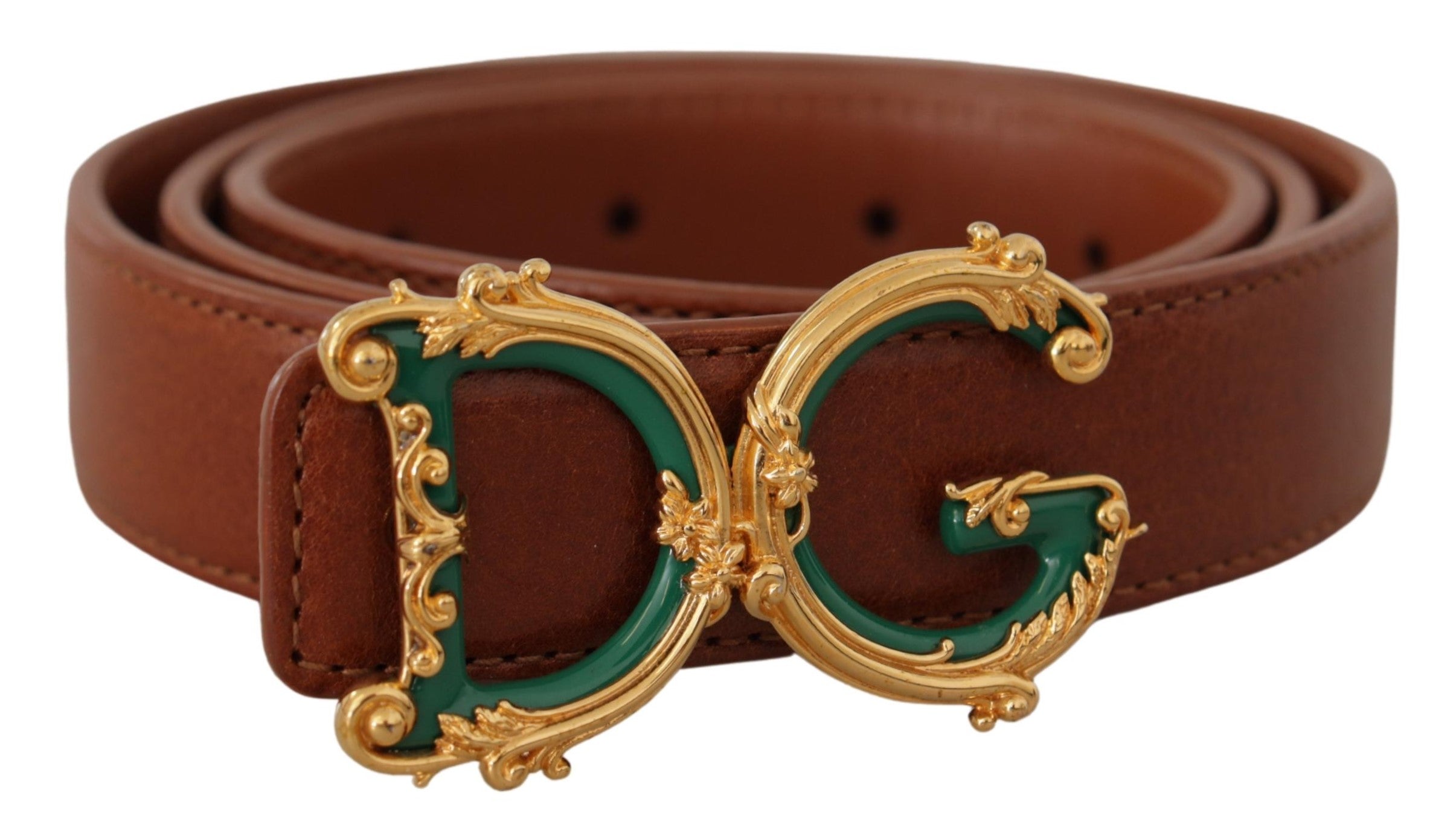 Dolce & Gabbana Women's Calfskin Belt with DG Logo - Natural - Belts