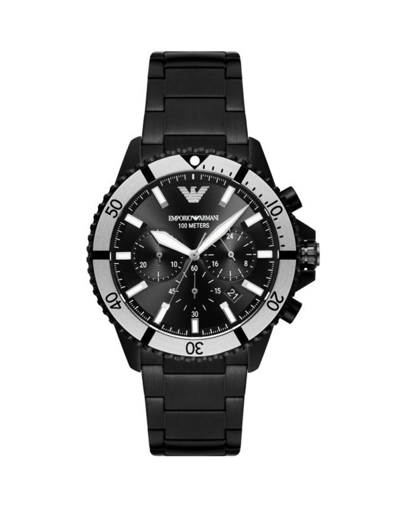 Seymayka Emporio Ari Black Steel Chronograph Watch SEYMAYKA