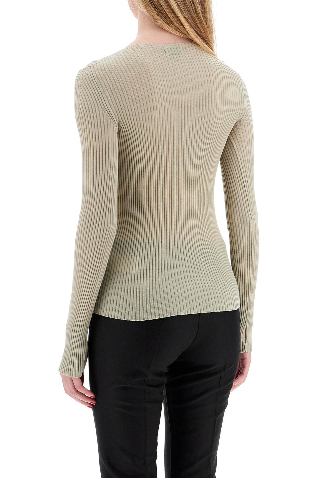 ribbed wool top with a high-2