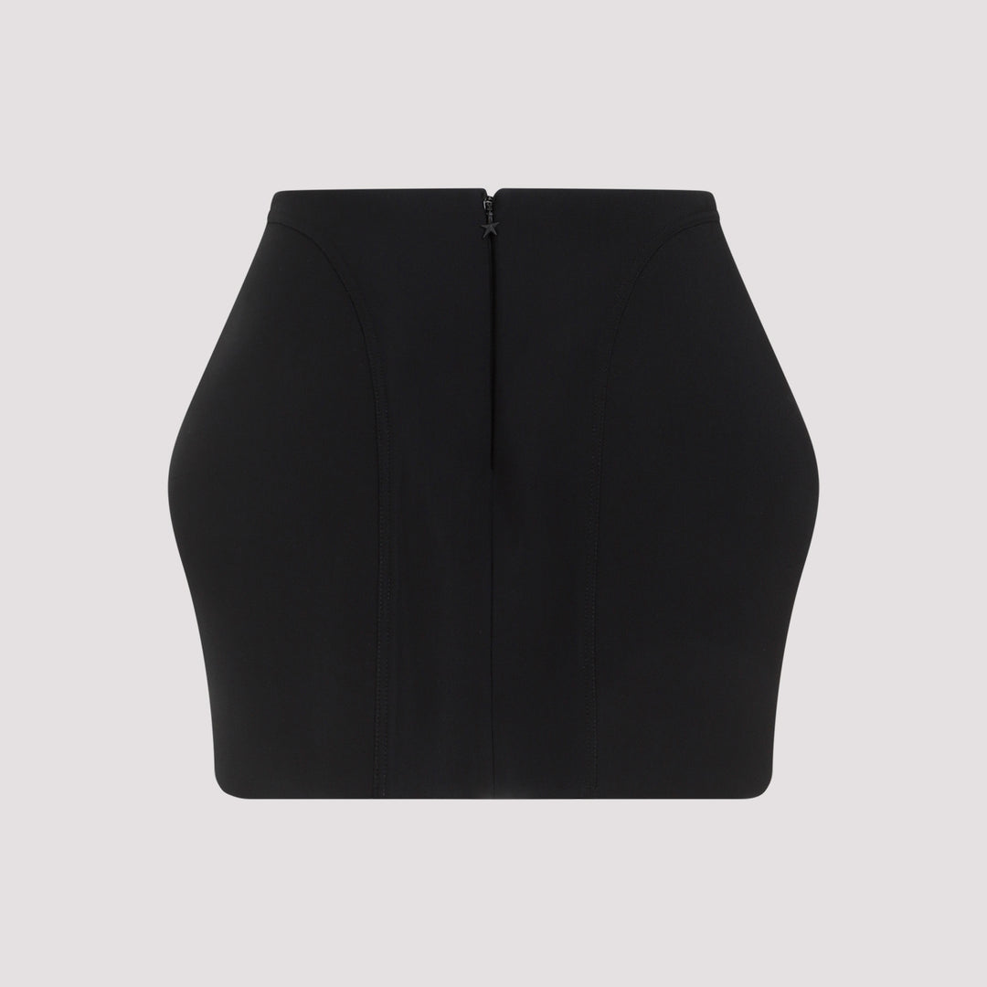 Black Viscose Mini Skirt-3