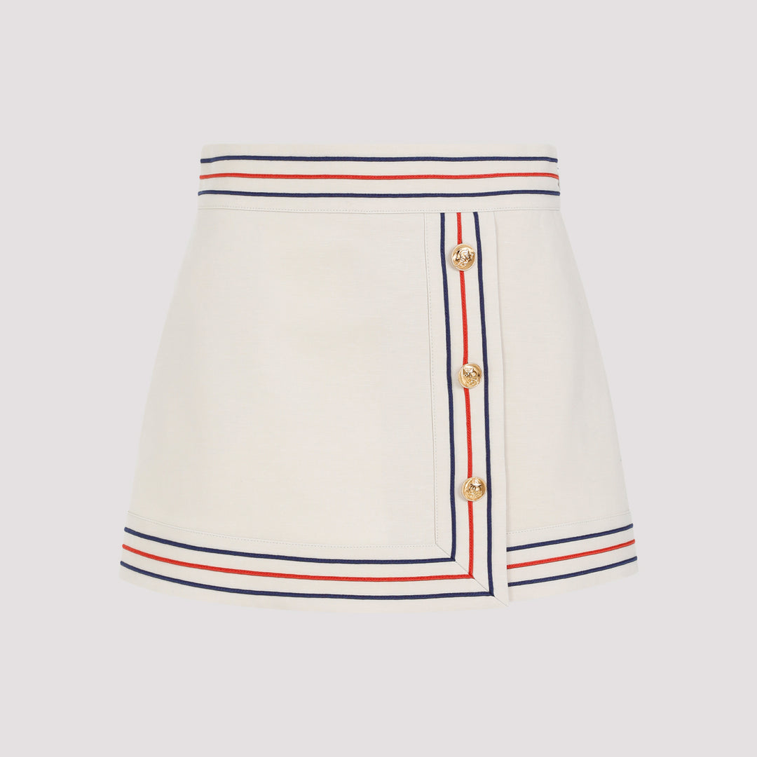 Gardenia Mix Beige Cotton Skirt-0