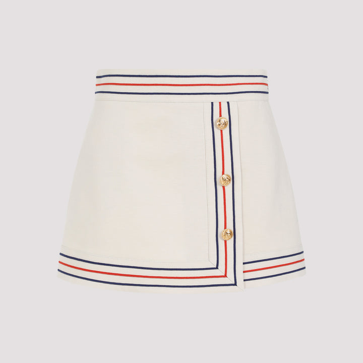 Gardenia Mix Beige Cotton Skirt-0