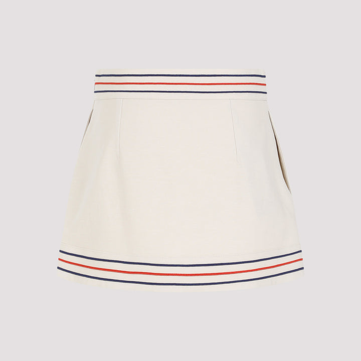 Gardenia Mix Beige Cotton Skirt-3