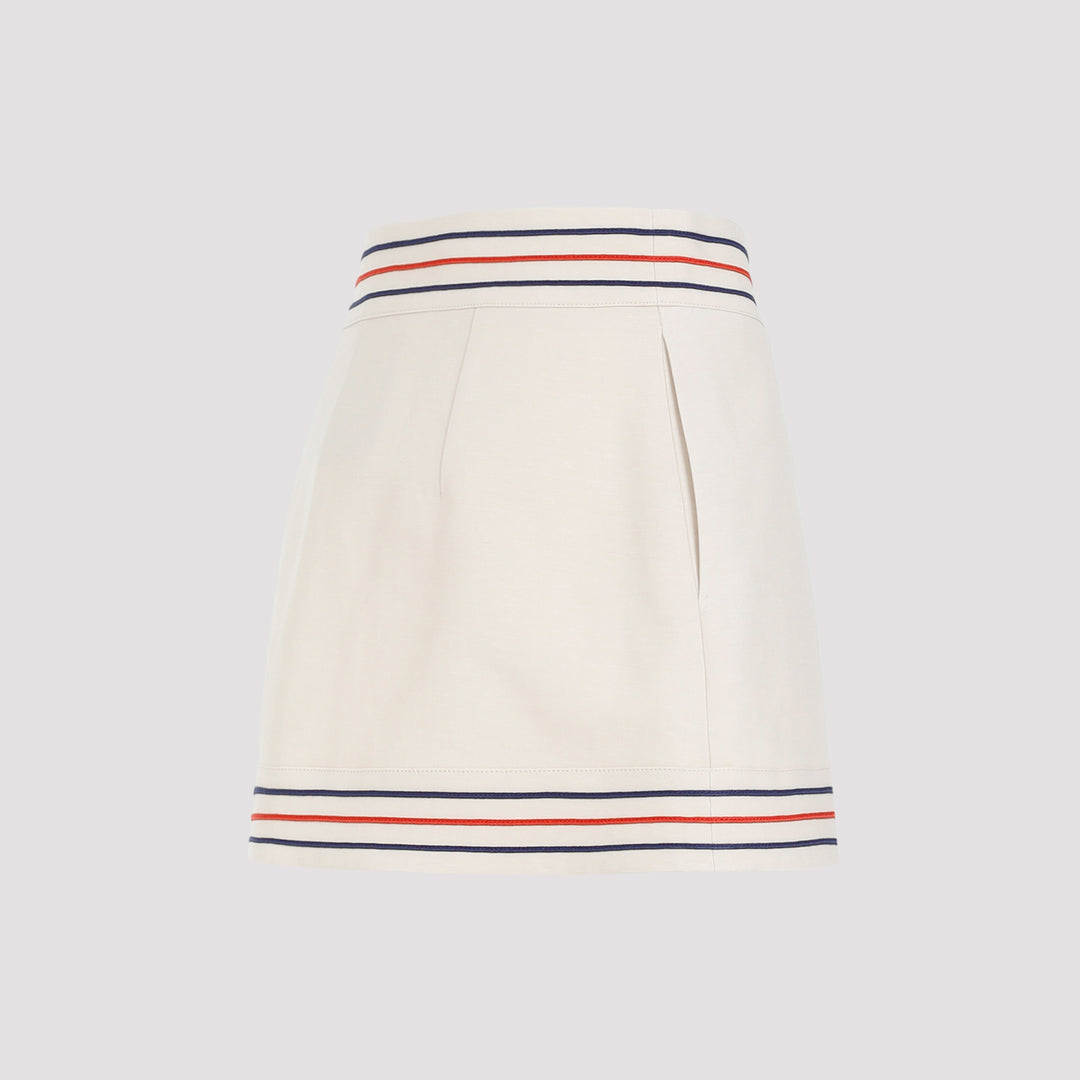 Gardenia Mix Beige Cotton Skirt-4