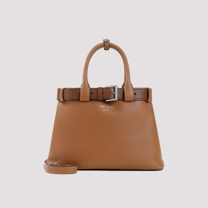 Caramel Buckle Calf Leather Handbag-2