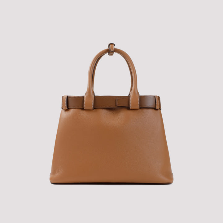 Caramel Buckle Calf Leather Handbag-3