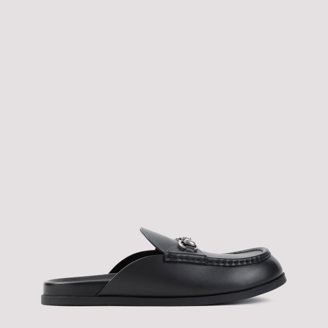 Black Rhein Leather Mules-0