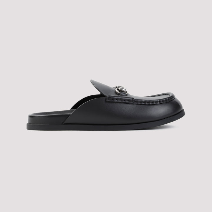 Black Rhein Leather Mules-2