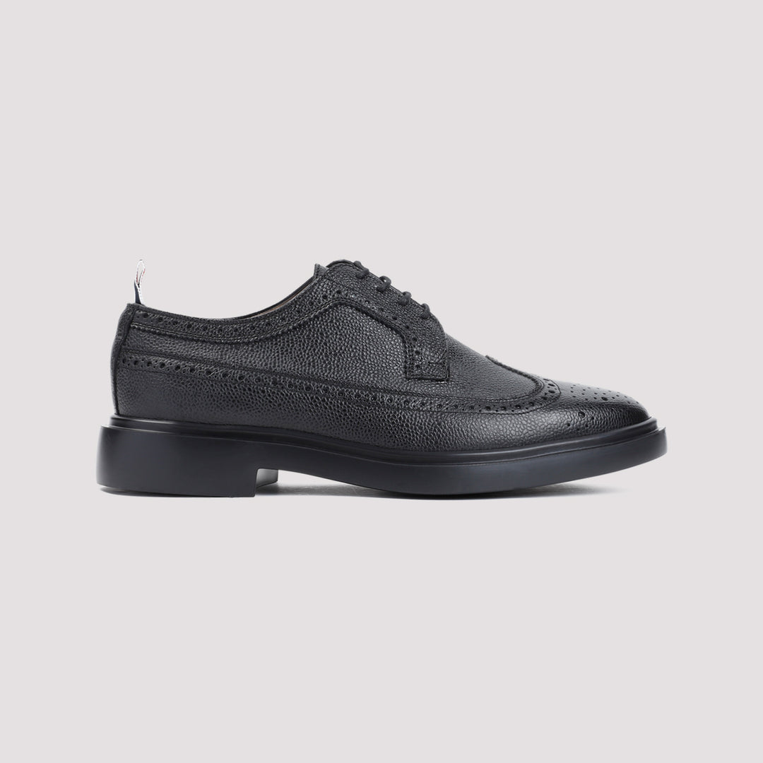 Black Longwing Calf Leather Brogues-2