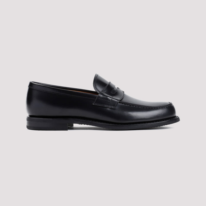 Black Gateshead Calf Leather Loafers-2