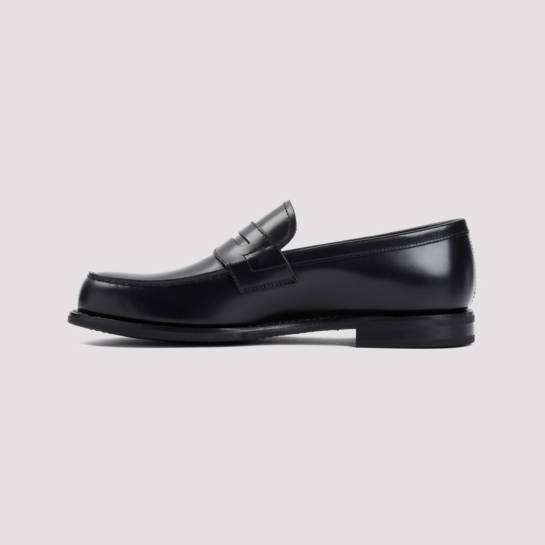 Black Gateshead Calf Leather Loafers-3