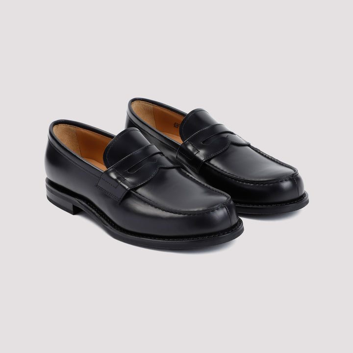 Black Gateshead Calf Leather Loafers-4