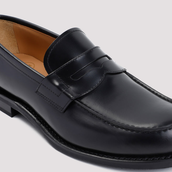 Black Gateshead Calf Leather Loafers-5