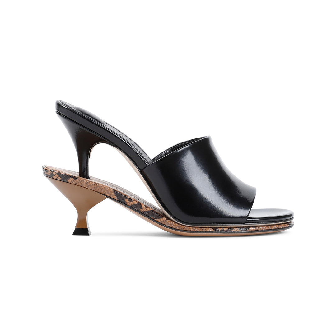 Black Lamb Leather Les Doubles Mules-1