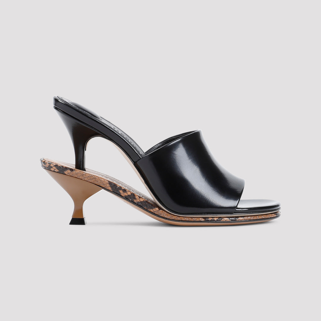 Black Lamb Leather Les Doubles Mules-2