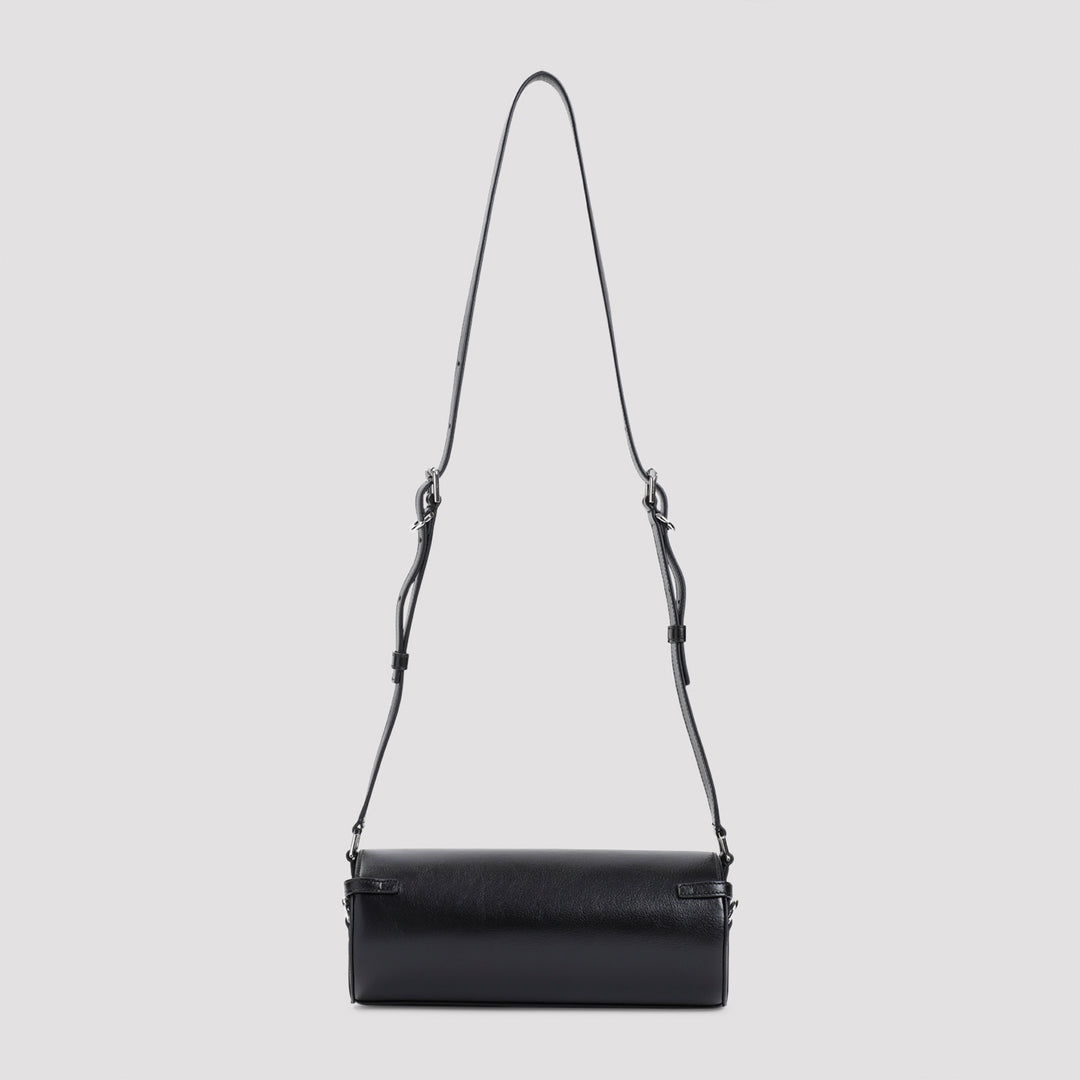 Black Calf Leather Voyou Medium Bag-3