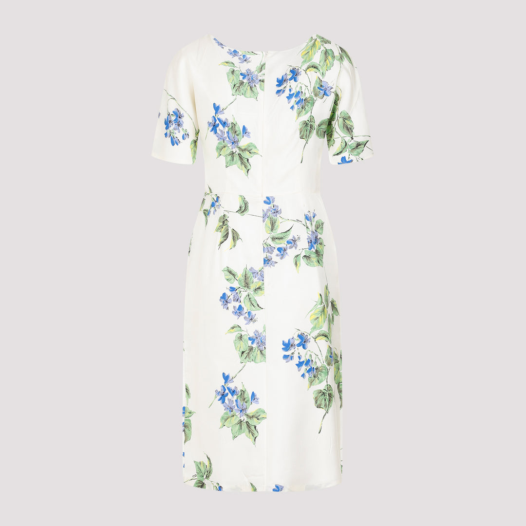 White Recycled Cupro Midi Dress-3