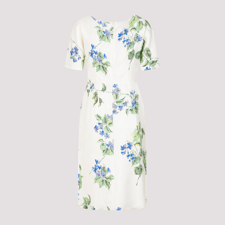 White Recycled Cupro Midi Dress-3