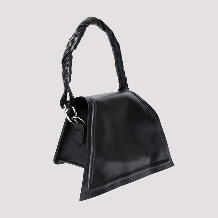 Black Mini Wire Cow Leather Handbag-4