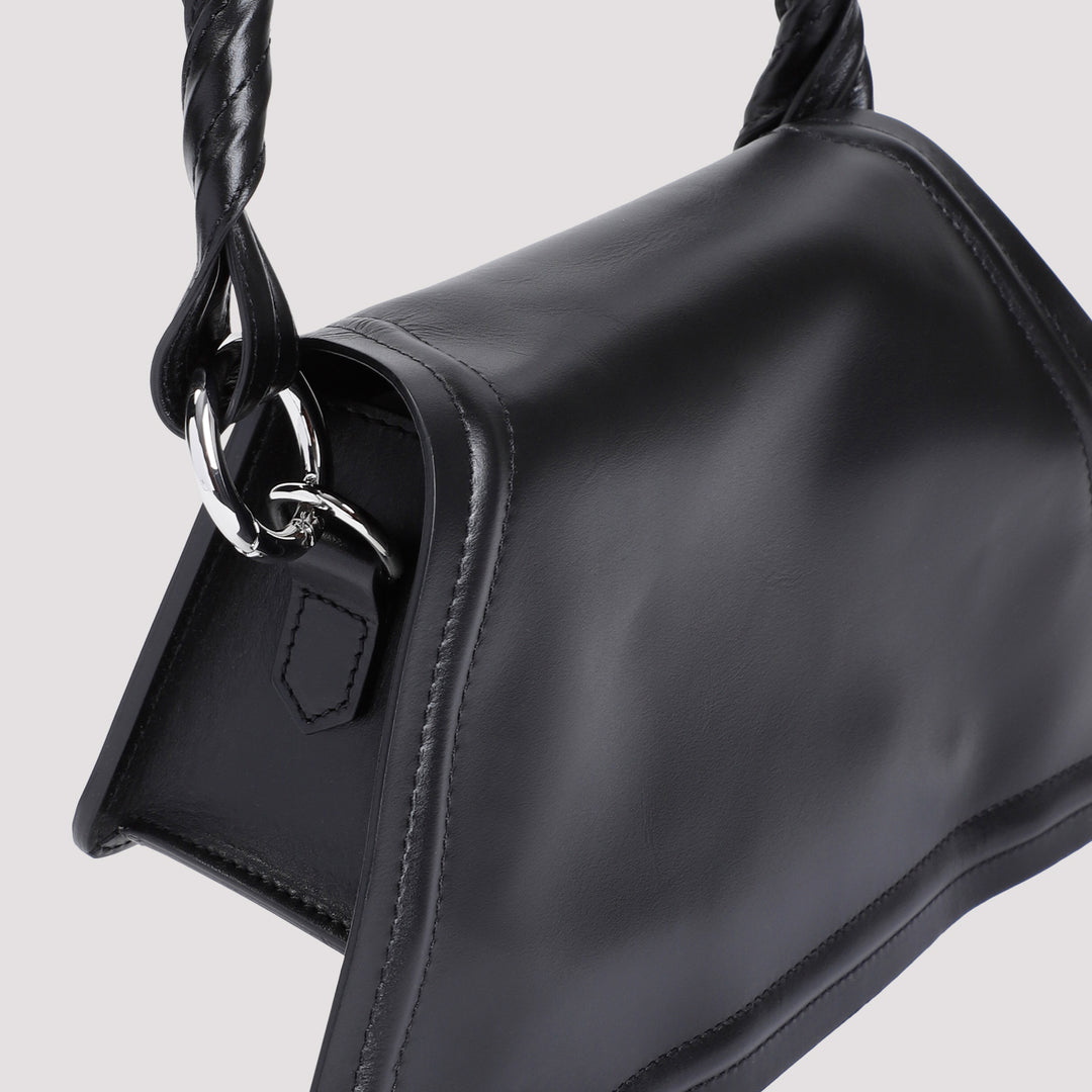 Black Mini Wire Cow Leather Handbag-5