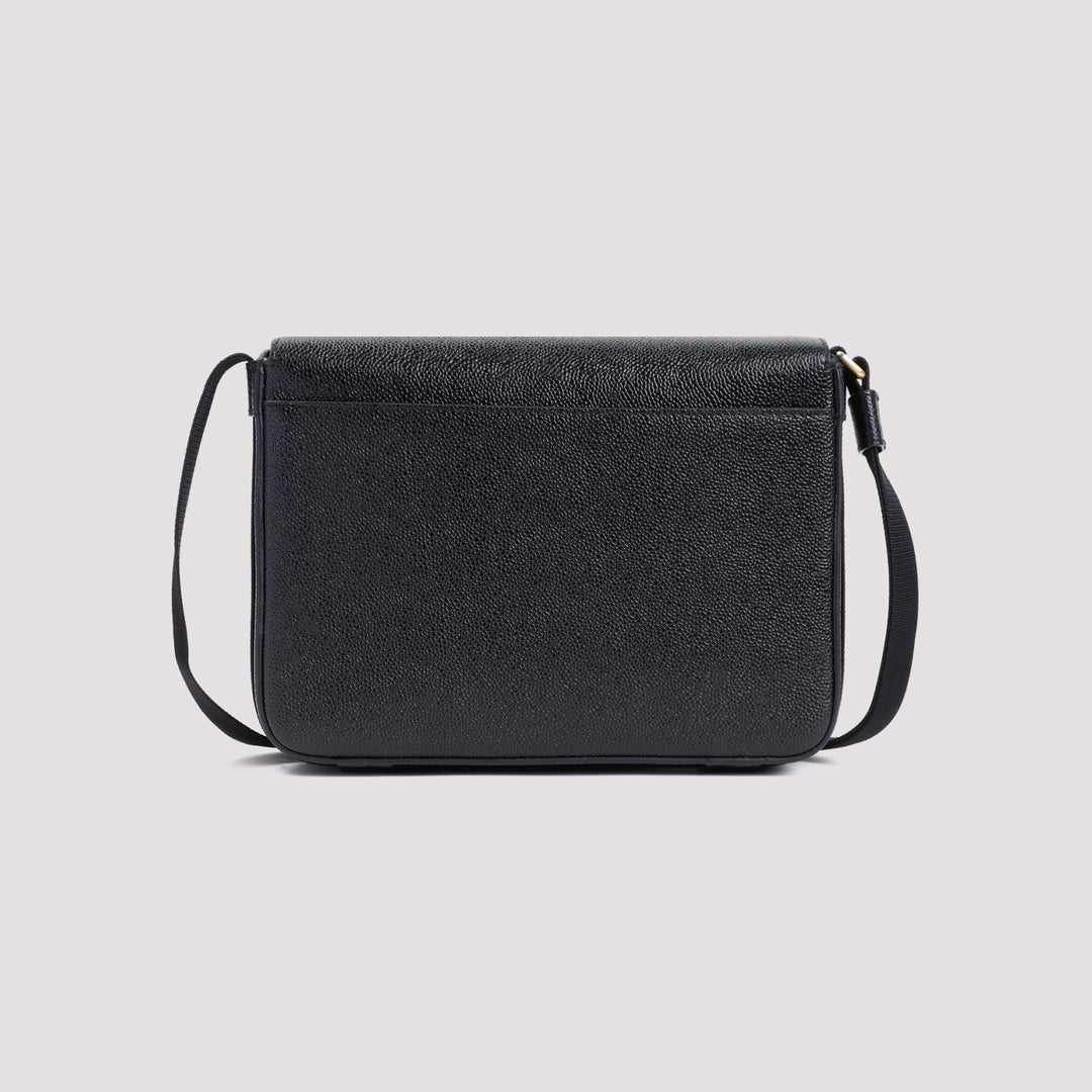 Black Pebble Grain Leather Reporter Bag-3