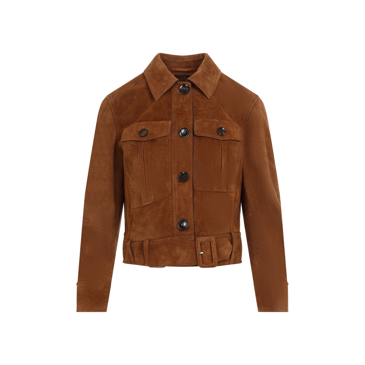 Brown Cropped Leather Jacket-1