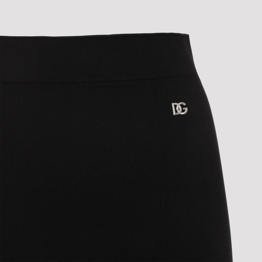 Black Viscose Mini Skirt-4