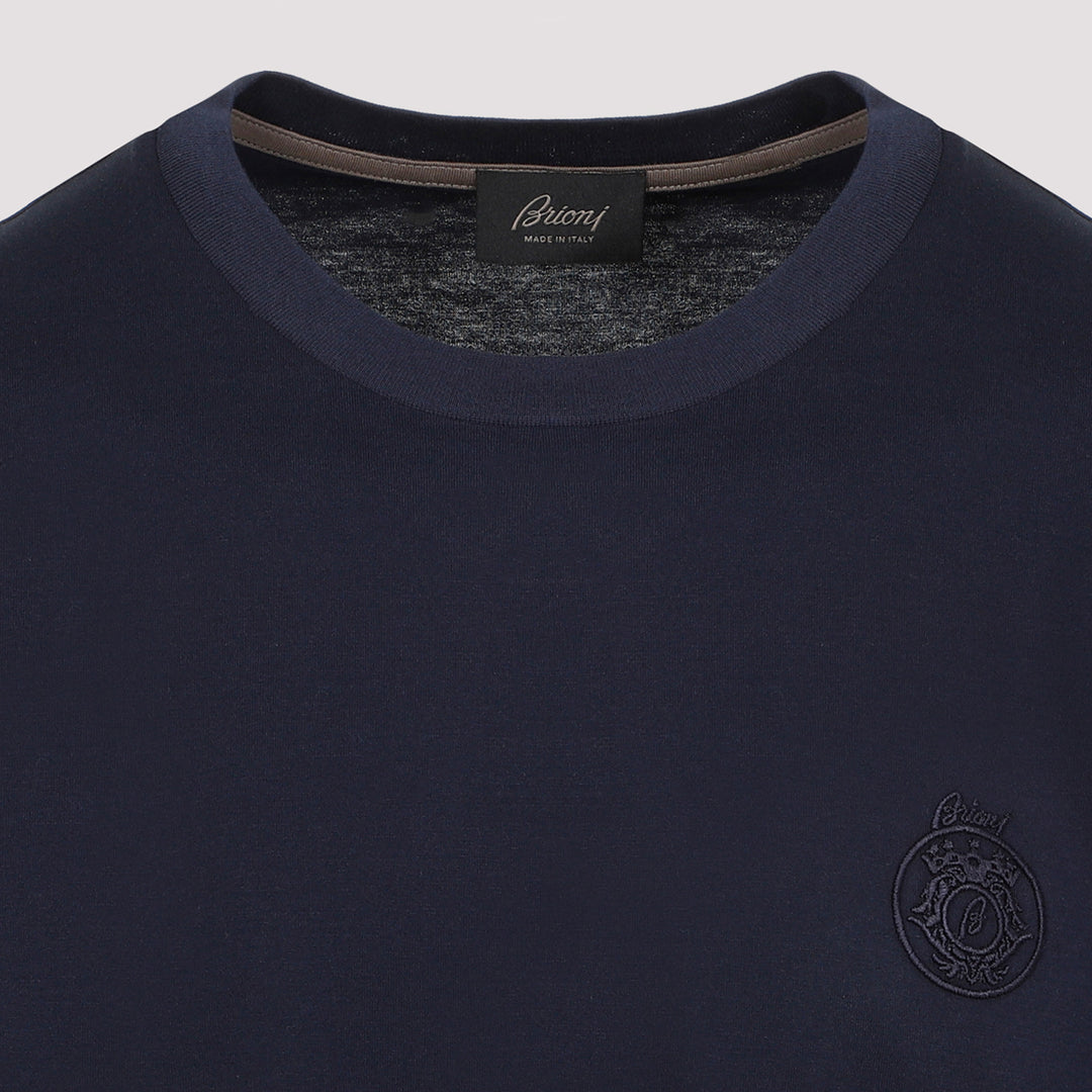 Blue Navy Cotton T-Shirt-4