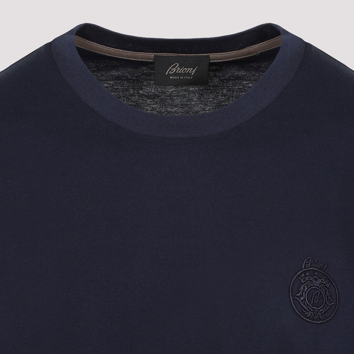 Blue Navy Cotton T-Shirt-4