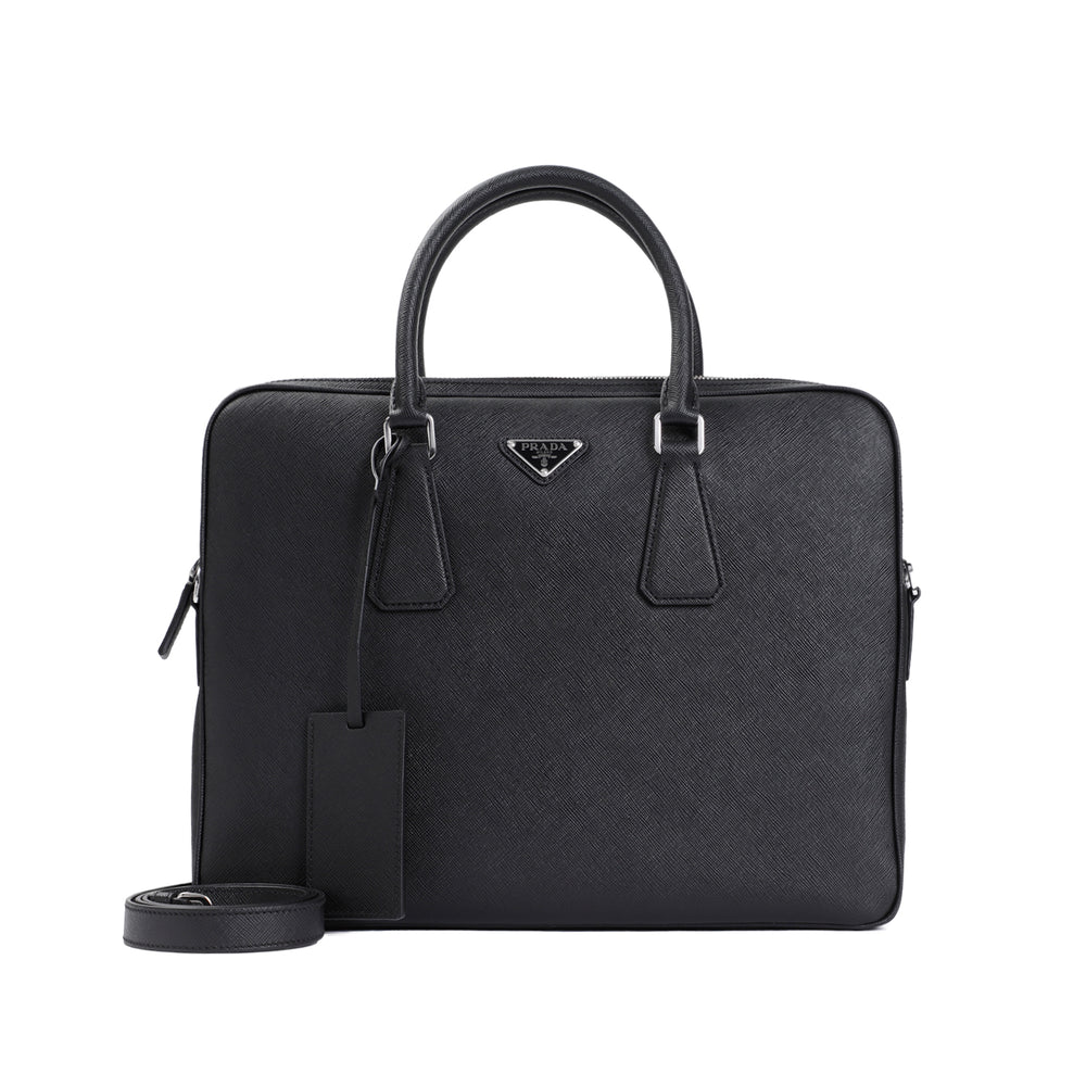 Black Saffiano Leather Briefcase-1