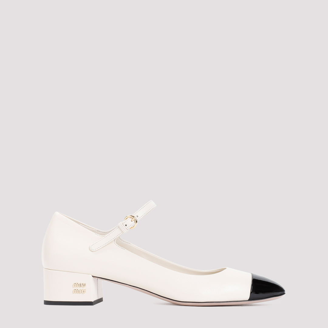 Ivory Leather Pumps-0