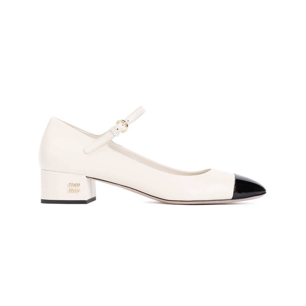 Ivory Leather Pumps-1