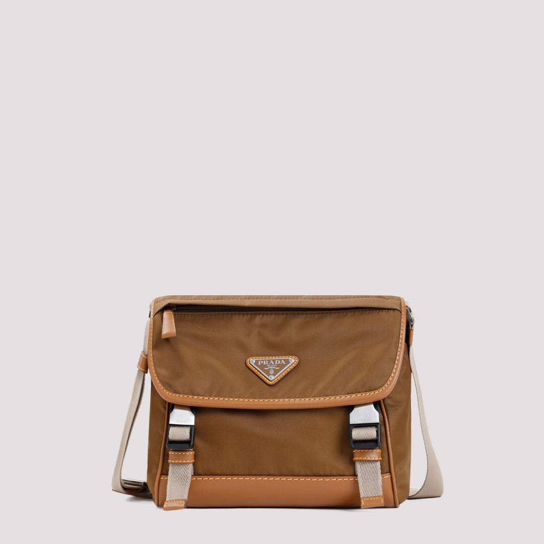Brown Pattina Re-nylon Shoulder Bag-0