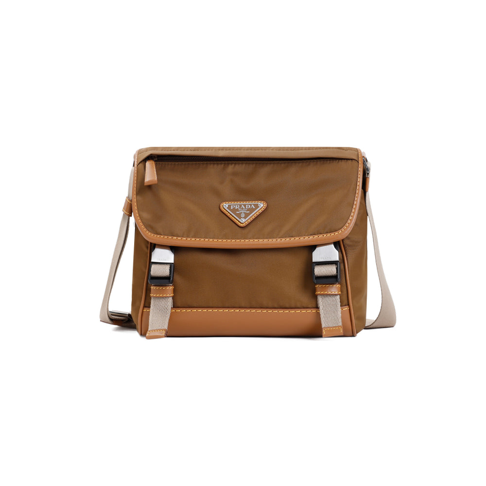 Brown Pattina Re-nylon Shoulder Bag-1