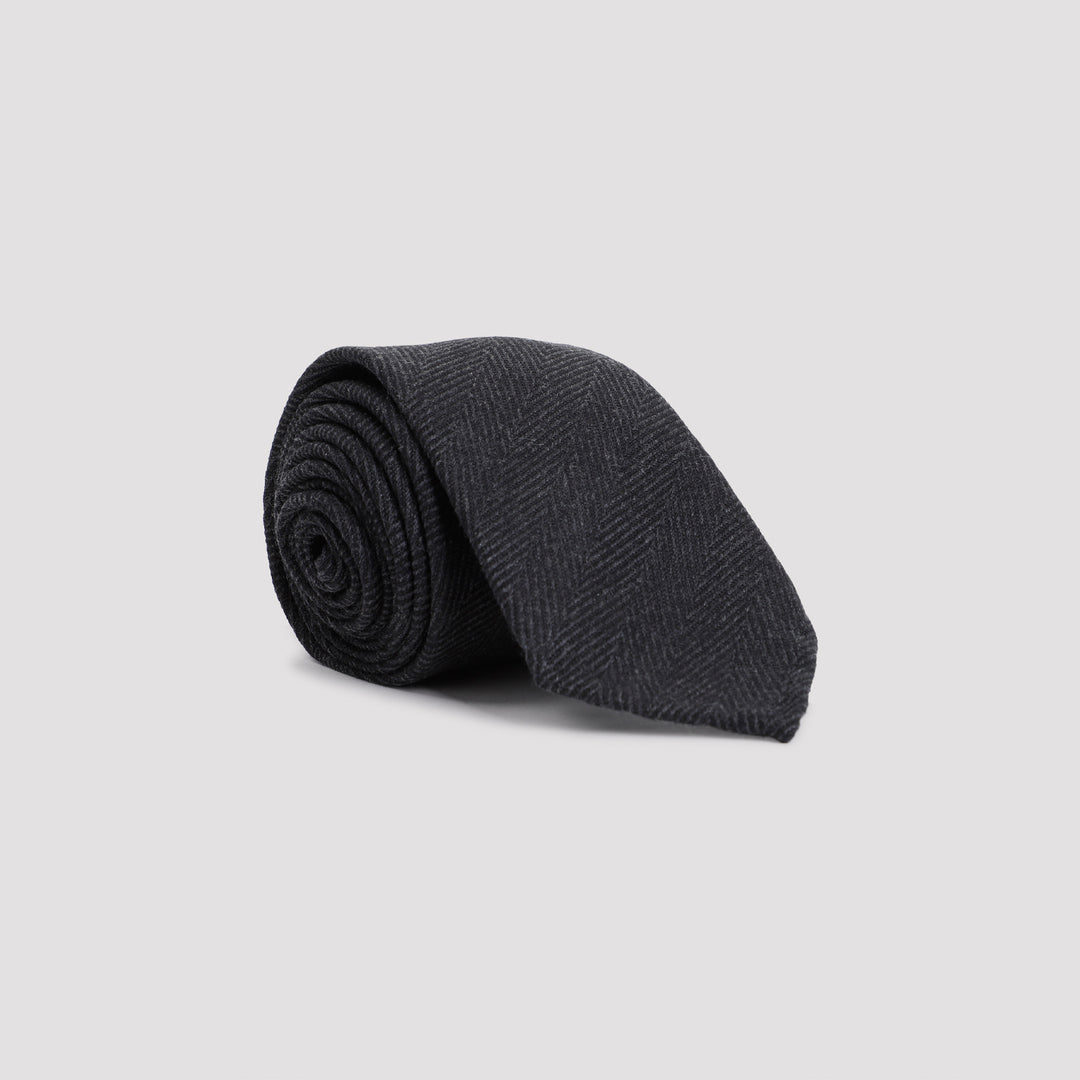 Anthracite Grey Wool Tie-0