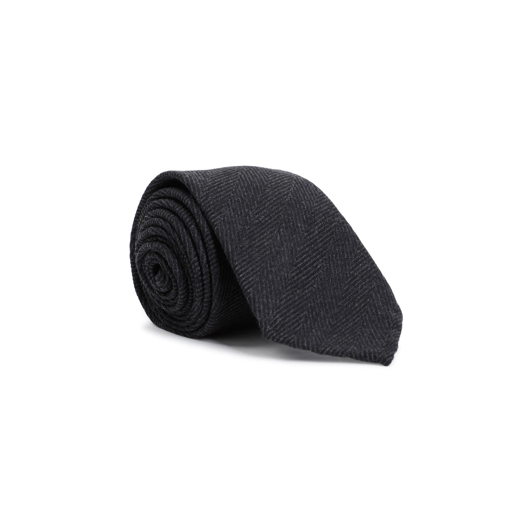 Anthracite Grey Wool Tie-1