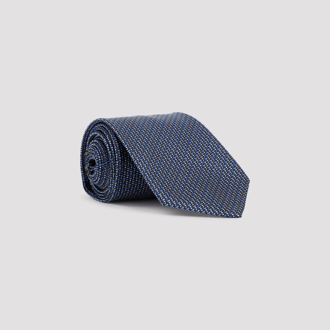 Black Bluette Silk Tie-0