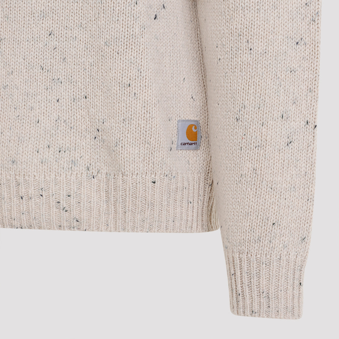 Speckled Moonbeam Beige Wool Anglistic Sweater-3