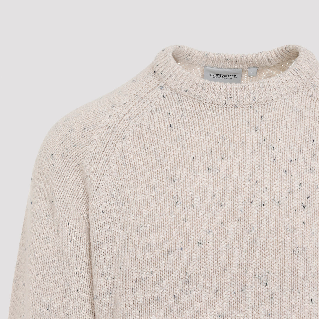 Speckled Moonbeam Beige Wool Anglistic Sweater-4