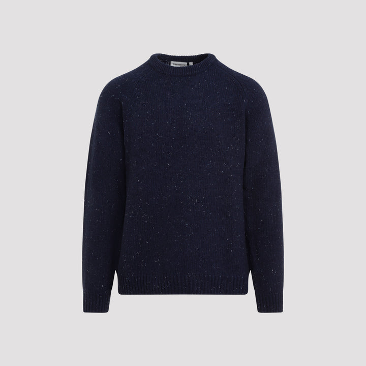 Speckled Air Force Blue Wool Anglistic Sweater-0