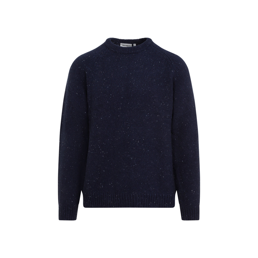 Speckled Air Force Blue Wool Anglistic Sweater-1