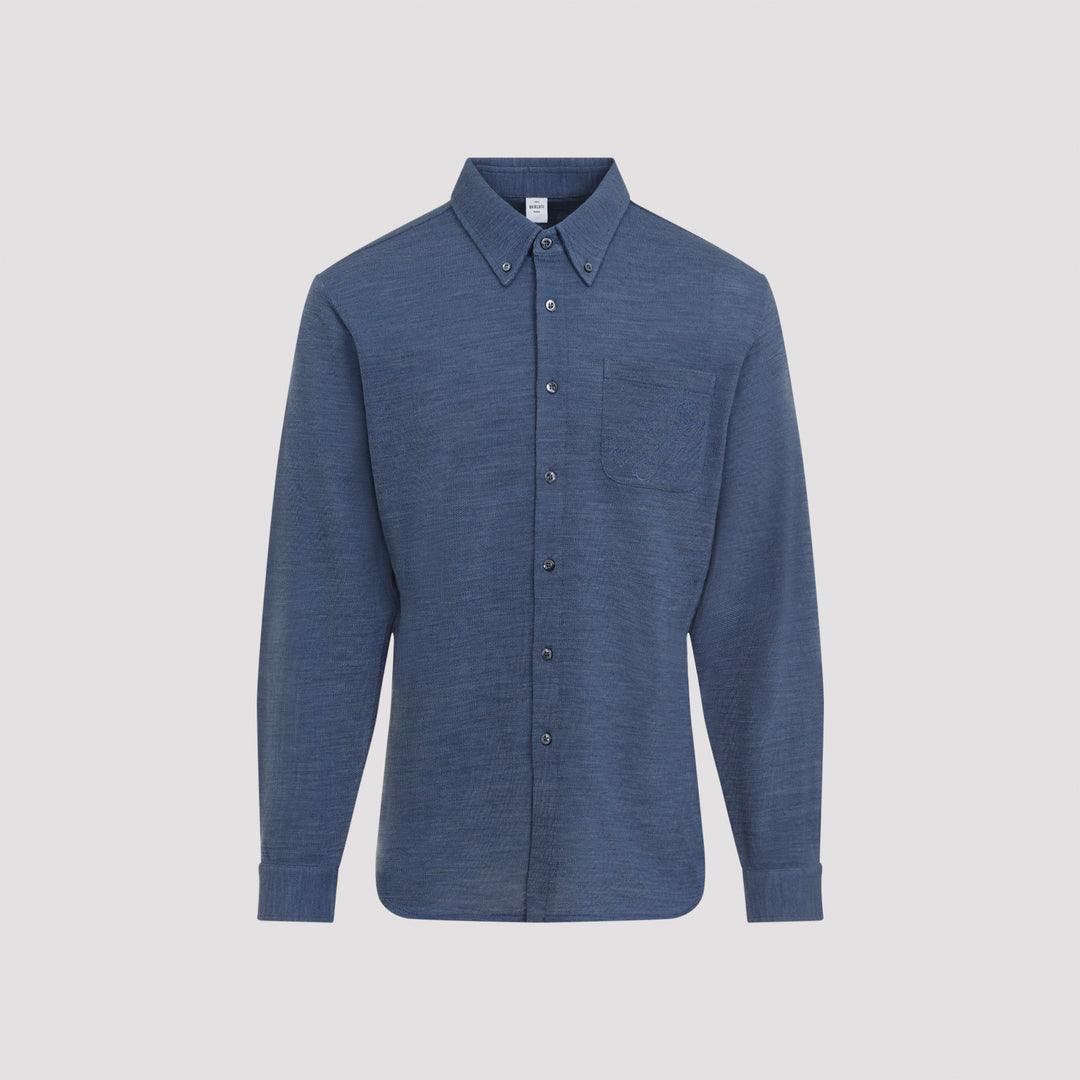 Blue Denim Wool Shirt-0