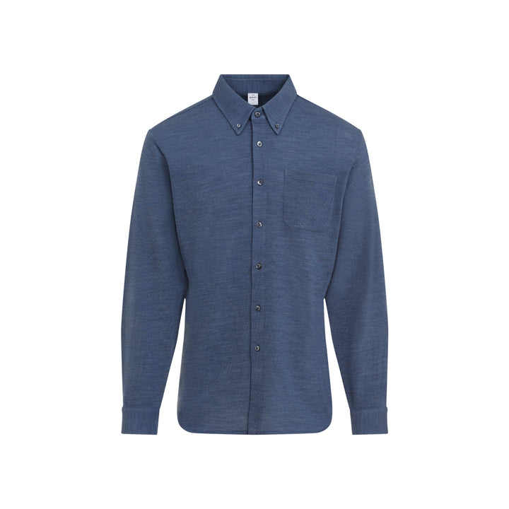 Blue Denim Wool Shirt-1