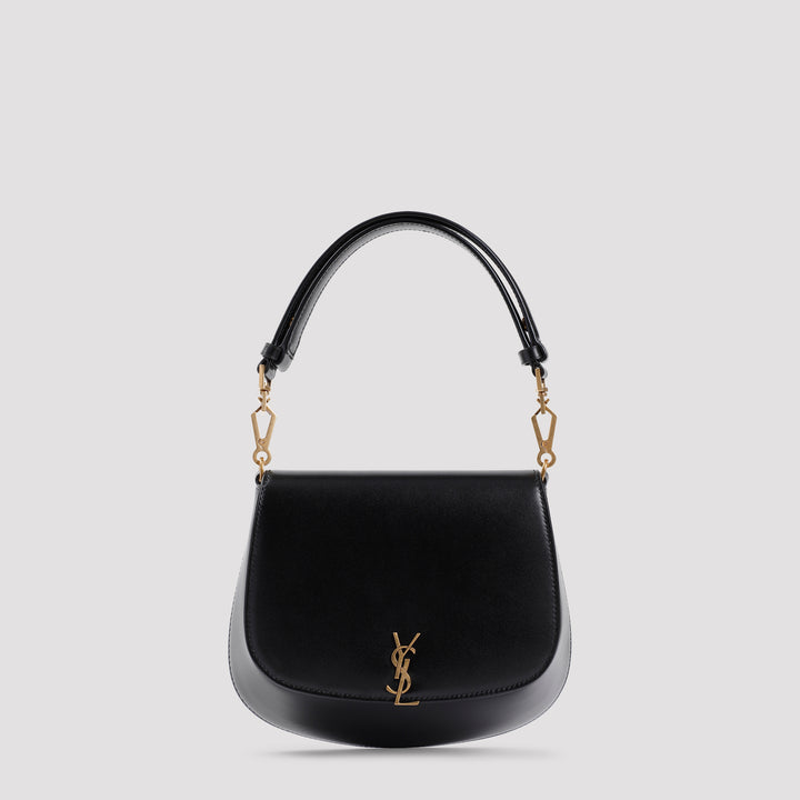 Black Leather YSL Bascule Cloche Shoulder Bag-0