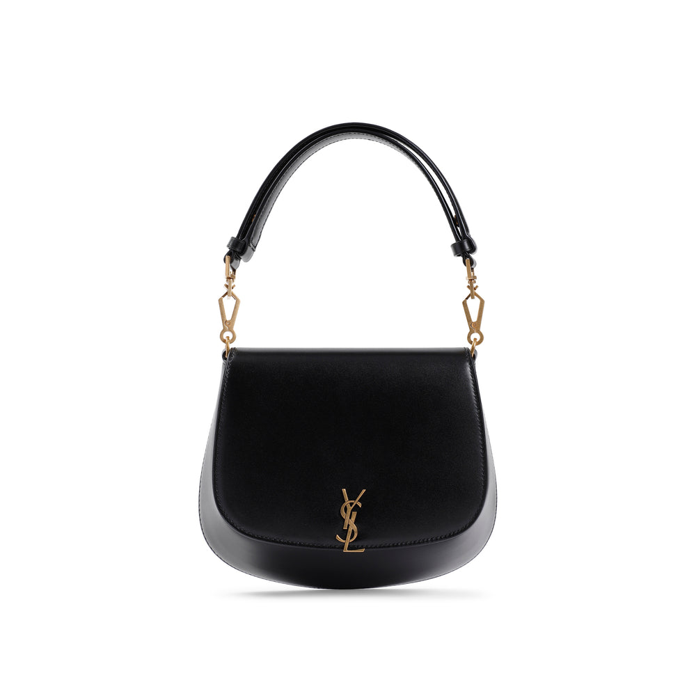 Black Leather YSL Bascule Cloche Shoulder Bag-1