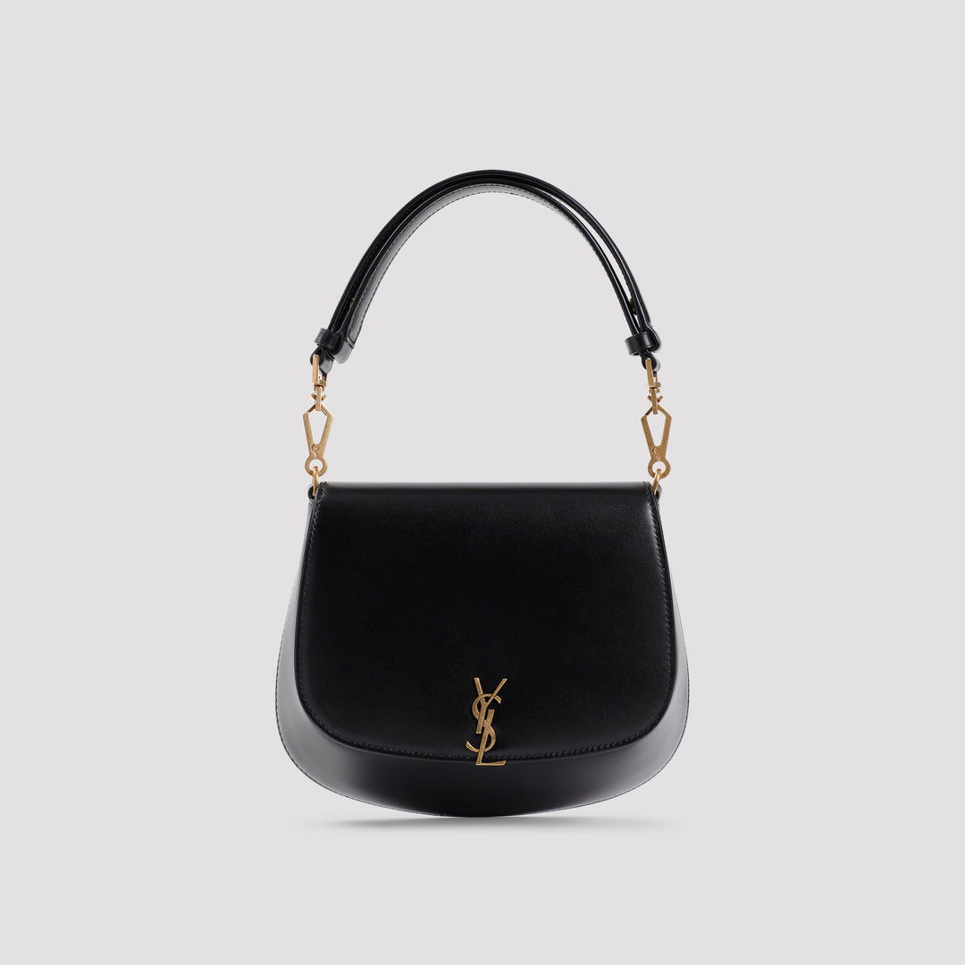 Black Leather YSL Bascule Cloche Shoulder Bag-2