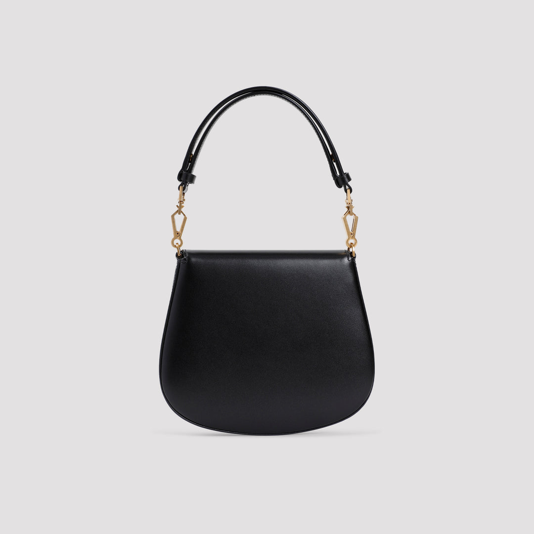 Black Leather YSL Bascule Cloche Shoulder Bag-3