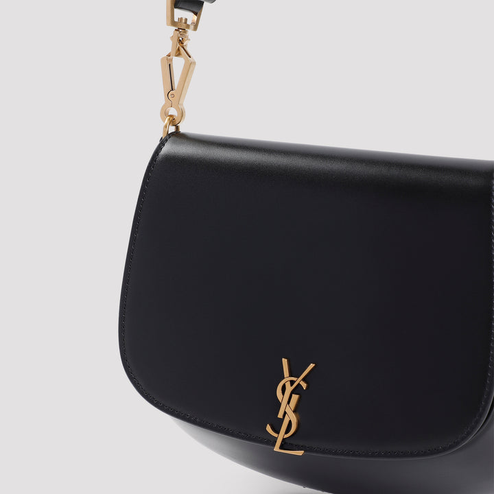 Black Leather YSL Bascule Cloche Shoulder Bag-4