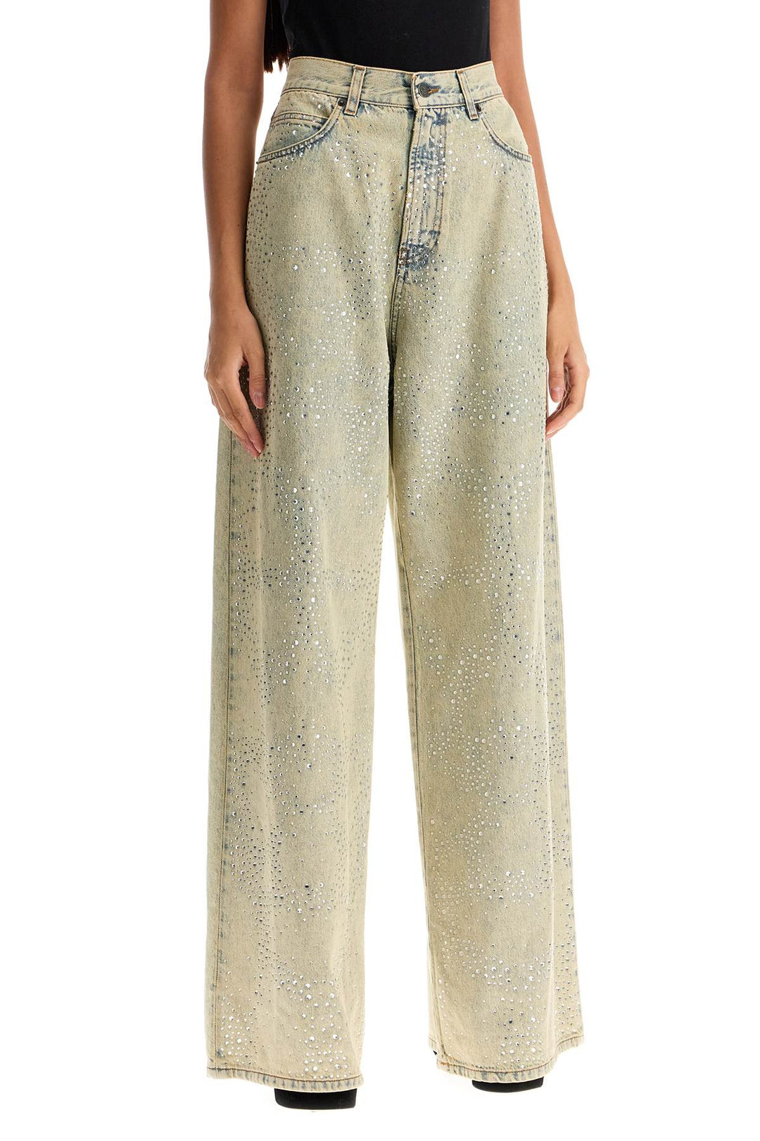 wide leg jeans with rhinestones-1