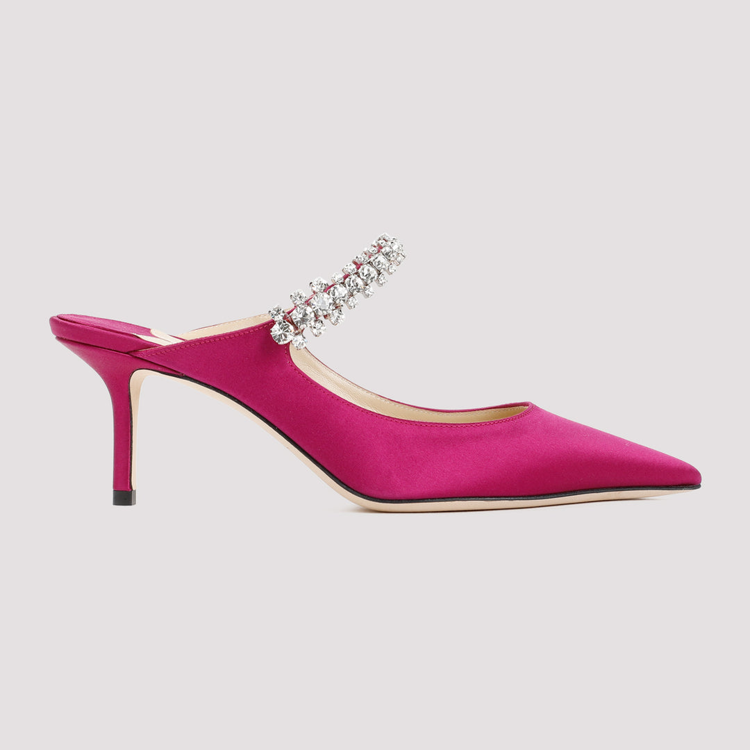 Pink Boysenberry Satin Bing 65 Mules-2